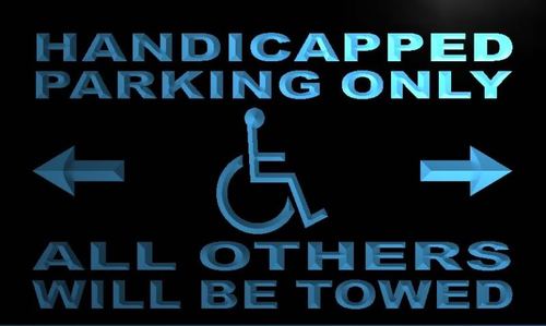 Handicapped Parking Only Neon Light Sign